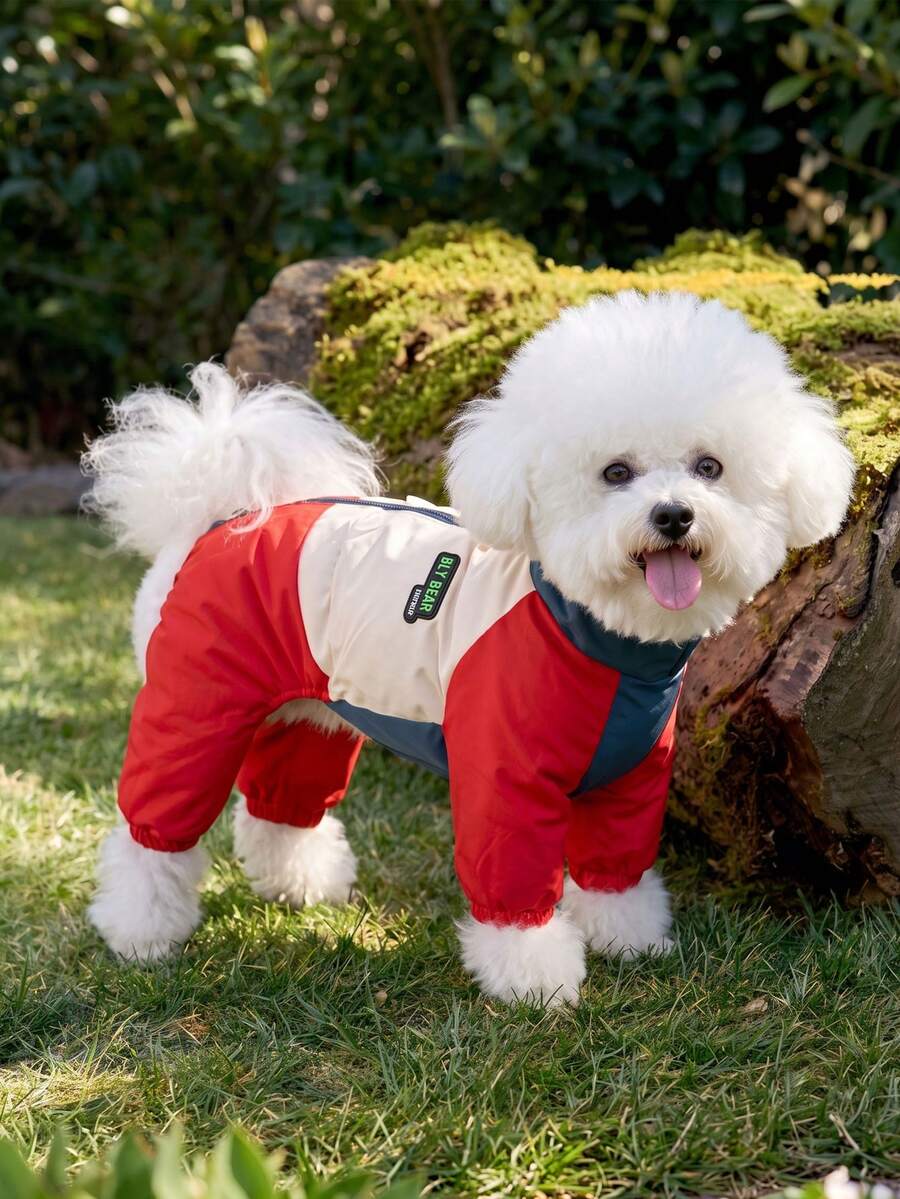 DomKim Multi-Color Dog Winter Warm Jacket - Waterproof & Windproof Fleece-Lined Coat With Built-In D-Ring Harness, Zipper Closure Easy On/Off, Cozy Cold Weather Clothes For Small To Medium Dogs, Daily Walking Outfits In Red, Gray, Cream-White