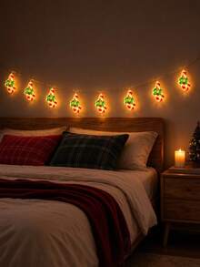 1 buah Lampu Hias Natal Bentuk Stik Permen, Lampu Peri Pita Bentuk Stik Permen, Bertenaga Baterai, Cocok untuk Ruang Tamu, Kamar Tidur, Perapian, Dekorasi Pohon Natal, dan Pencahayaan Suasana Pesta Natal. - Permen Batangan - View 8