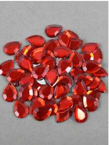 100pcs/Pack, 13*18mm Flat-Cut Teardrop Rhinestones, Large Size Plastic Rhinestones, Flat Bottom Resin Rhinestones, DIY Decorative Rhinestones - 13*18mm 100pcs - View 11