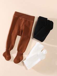 1/3 Pairs Children's Autumn/Winter Warm Tights, Vertical Striped Thin ...