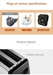 SOKANY 016S Home Toaster, Fully Automatic 2-Slice, Stainless Steel Dual Slots, Multi-Speed Control, Adjustable Temperature, Anti-Jam Pop-Up, Fast Toasting, Stainless Steel Material, Perfect For Home/Brunch/Baking - Black - View 6