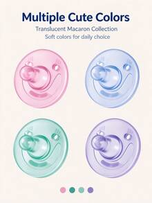 Baby Pacifier Soft Silicone Nipple, Infant Soothing Pacifier, Round Tip Newborn Pacifier, Breathable Shield,Lightweight Baby Feeding Accessory,4Colors - Multicolor - View 6