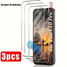 3-Pack Screen Protector, Compatible With Google Pixel 9 Pro XL/Pixel 9 Pro/Pixel 9, Pixel 10 Pro Fold/Pixel 10 Pro/10 Pro XL/10, Pixel 10a, Pixel 11/11 Pro/11 Pro XL Series, Fingerprint Unlock Tempered Glass Screen Protector, High Definition, Anti-Fingerprint, Anti-Scratch, Bubble-Free Easy Installation, Full Screen Protection - Clear - View 5