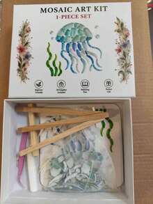 1 Set DIY Acrylic Mosaic Art Kit, Cute 3D Ocean Animal Handmade, Easy Assembly No Tools Required, Create Exquisite Ocean Artwork, Suitable For Beach Home/Wall/Desktop Decor, Colorful Glass Fragments With Sturdy Base, Perfect Gift For Adult Beginners And Craft Enthusiasts - Multiple Styles - View 12
