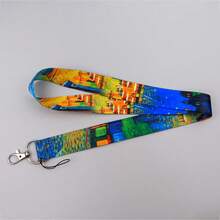 1 Piece Vintage Van Gogh Starry Night Cafe Art Lanyard And ID Badge Holder Set, Cute Aesthetic Card Holder For Student Teacher Worker - Multicolor - View 8