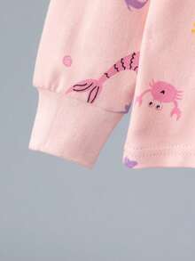 4 Sets Send 1 Set Random Color Girls Cartoon Pure Cotton Underwear Set Cute Print Medium Thick Long Sleeve Long Pants Loungewear Set Printed Autumn Top And Pants - Multicolor - View 7