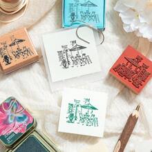 JotBox Wooden Stamp Vintage Scenery Collage Planner Diary Decoration Stamp Printing Basic Material Stamp - Wanderlust Moments - View 3