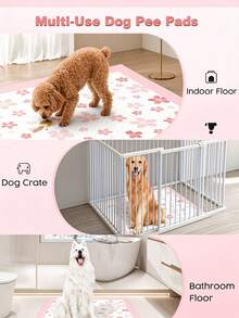 Cute Flower Pattern Dog Pee Pads, Ultra Absorbent & Leak Resistant Disposable Pet Toilet Pads For Puppies, Cats, Guinea Pigs - S - View 7