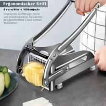 Bàn bào phô mai xoay cầm tay bằng thép không gỉ, máy thái rau củ đa năng với lưỡi dao điều chỉnh được, máy bào thực phẩm nhà bếp chịu lực cho phô mai, cà rốt, khoai tây, bí ngòi và trái cây - màu xám bạc - Xem 4