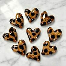 5/10/15pcs Leopard Print Heart Resin Fridge Magnets, Cute Decorative Magnets, Suitable For Kitchen, Office, Storage Cabinets, Dishwashers And Refrigerators, Kitchen Decor, Home Decor, Mother's Day Gift - Multicolor - View 6
