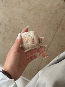 بطانية سماعة أذن بتصميم أرنب وزهرة كرتوني لطيف متوافق مع أبل 5/4/Pro 3/Pro 2، مطفي ومقاوم للسقوط، للرجال والنساء، بيج - لون برتقالي - مشاهدة 6