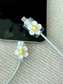 2pcs Transparent Flower Shaped Charging Head Protective Cover Cable Protector, Charger Protector - Multicolor - View 12