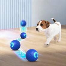 1pc Automatic Bouncing Ball Pet Toy, Teasing Jumping Ball, USB Rechargeable, Suitable For Small And Medium Dogs To Play Indoors And Outdoors, Indoor Pet Toy, Interactive Pet Toy, Rechargeable Pet Toy, Small Dogs, Medium Dogs - Multicolor - View 4