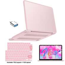 حافظة واقية لجهاز MacBook Neo 13 بوصة 2026 A3404 A18 Pro، تتميز بهيكل صلب من البولي كربونات وحافة ناعمة من TPU، مقاومة للصدمات والخدوش، بطانية لوحة مفاتيح اختياري للاتحاد الأوروبي والولايات المتحدة، واقي شاشة ومحول USB - مشاهدة 3