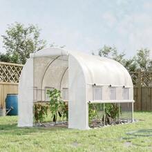 2.95x2x2m Polytunnel Greenhouse, Accessible, With 6 Windows, UV Protection For Garden Plant Cultivation - White - View 2