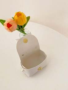 Candy Girl Mini Handbag, Coin Purse, Pearl Square Clutch, Bowknot Cute Bag - Beige - View 7