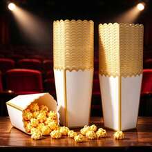 100/48/24/12pcs Kotak Kertas Popcorn, Ukuran 2 X 4.5 X 3 Inci, Kotak Popcorn Mini Cocok untuk Malam Nonton Film, Dekorasi Natal/Halloween - platinum - View 5