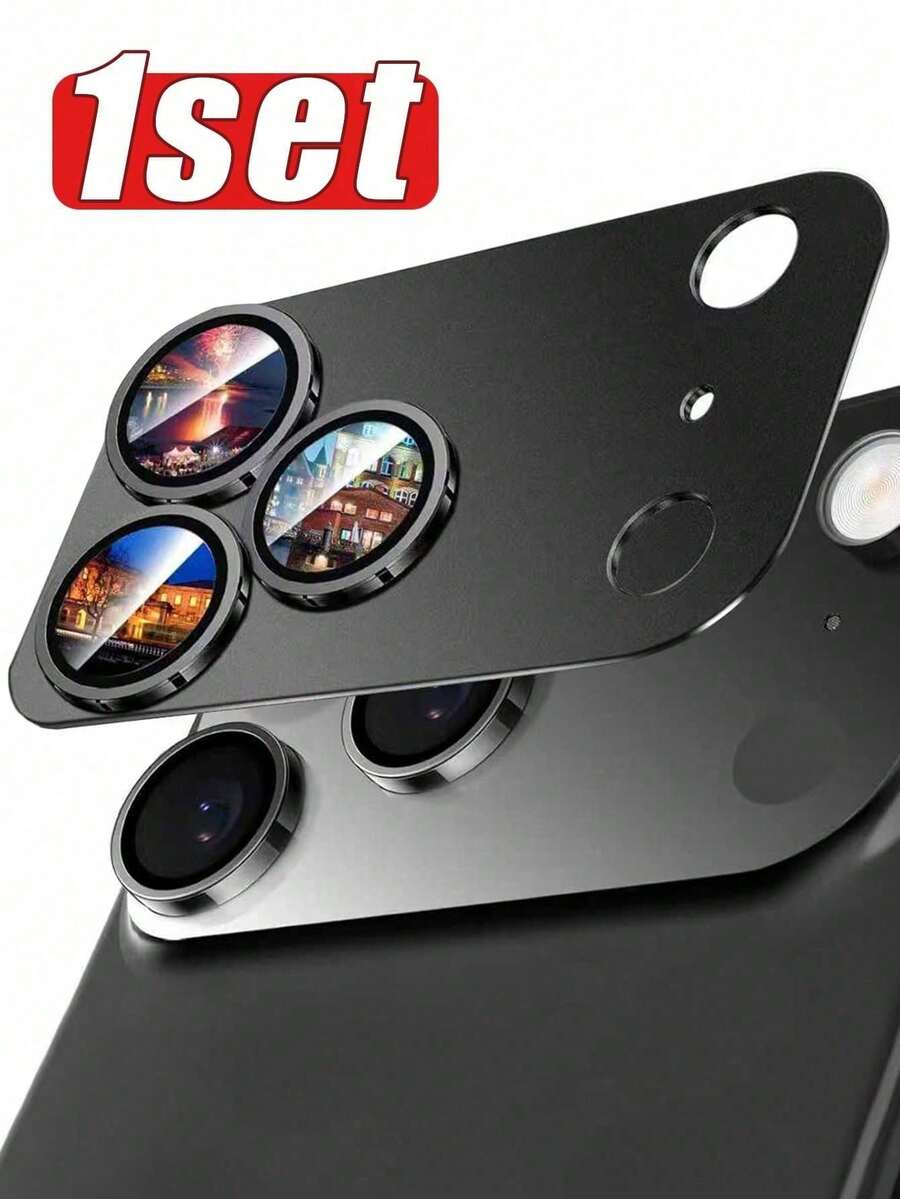 1pc [2026 New] 9H Tempered Glass Camera Lens Protector, Compatible With IPhone 18 Pro Max/18 Pro, Metal Frame, Ultra-Thin High-Definition Transparent, Waterproof, Anti-Fingerprint, Anti-Scratch, Full Coverage, Bubble-Free Easy Installation, Compatible With Phone Cases, High-End Phone Accessories For Tech Enthusiasts (Wine Red)
