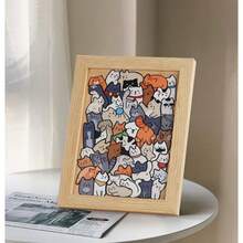 Cartoon Animal Shaped Wooden Puzzle Cat/Dog/Bear Unique Asymmetrical Puzzle Home Decor And Gift For Children And Adults. Christmas Gift - Irregular Jigsaw Puzzle - View 6