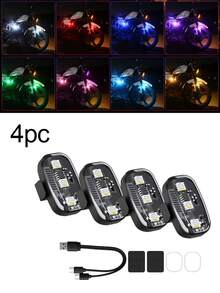 XF.Meraki 2/4pcs Motorcycle RGB LED Light Strip With Remote Control, 150mah, USB Powered Multi-Color Chassis Ambient Light Kit, Color Changing Decorative Lighting For Night Riding, Motorcycle Engine, Frame And Body Decoration - A - View 10