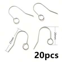 20pcs Stainless Steel DIY Earrings Hooks Clasp Findings Handmade Jewelry Making Accessories Earwire Accessories - Earring Hooks - View 22