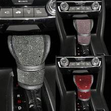 1pc Shiny Car Gear Shift Handle Cover, Car Gear Lever Protector, Automatic Gear Shift Cover With Crystal Glitter Bling Rhinestones, Universal Car Decorative Accessory For Women - A - View 1