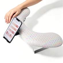 DianaBeauty Large Armrest Manicure Pad Nail Arm Rest With Rotating Phone Holde PU Leather Nail Tech Arm Rest U-Shaped Hand Rest - Multicolor - View 1