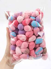 Mini Makeup Sponge 30/50/100 Pcs, Foundation Beauty Sponge, Flawless For Liquid, Cream, And Powder, Multi-Color Makeup Sponges, Latex-Free Dry And Wet Dual-Use Foundation Makeup Puff, Suitable For All Skin Types. - Multicolor - View 1