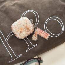 Cute Autumn Flower Rabbit With Decorative Pendant Earphone Case Compatible With Apple 5/ 4 Cute Earphone Cover Apple 2nd Gen 3rd Gen New Protective Case Pendant Airpodspro 3 Korean Style Earphone Case Pro 2 Girls Earphone Case Protective Cover - Pale Yellow - View 5