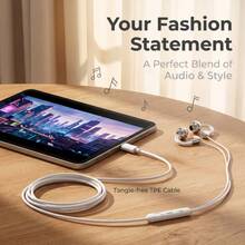 Earphone Jepit Terbuka Berkabel | Pas Tanpa Tekanan di Telinga dengan Konektor Ganda 3.5mm & Type-C, Mikrofon HD dan Kontrol In-Line Cerdas, Transmisi Suara Terarah, Universal untuk Olahraga, Bermain Game, Ponsel Pintar & Laptop - View 6
