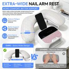DianaBeauty Large Armrest Manicure Pad Nail Arm Rest With Rotating Phone Holde PU Leather Nail Tech Arm Rest U-Shaped Hand Rest - Multicolor - View 6