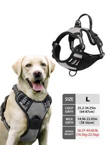High Reflective Dog Harness - Durable, Adjustable, Comfortable, Anti-Choke Design - Ideal Choice For Outdoor Adventures, Multiple Sizes - Suitable For Small, Medium, Large Pet Dogs (If Hesitating Between Two Sizes, Try Buying Larger Size Because It Can Be Adjusted And Tightened) - Multicolor - View 36
