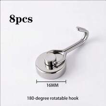 360° Rotatable Magnetic Hook, Strong Magnet Stainless Steel Hanger, Available, No Drilling Heavy‑Duty Magnetic Hooks For Refrigerator Kitchen Office Garage Storage Organizer - Multicolor - View 13