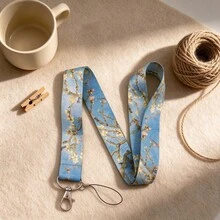 1 Piece Van Gogh Almond Blossom Print Lanyard With ID Card Holder, Art Painting Neck Strap For Student Teacher Work Office Badge - Multicolor - View 3