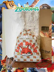 1 chiếc ba lô dây rút in hình Nick/Judy Zootopia bản quyền chính thức Disney, túi thể thao nylon nhẹ, túi đựng đồ thường ngày, túi đi biển, túi tập gym, phụ kiện thời trang, phù hợp cho trẻ em/bé gái/học sinh/fan, dùng đi học, chơi thể thao, du lịch và hằng ngày - Nhiều màu - Xem 8