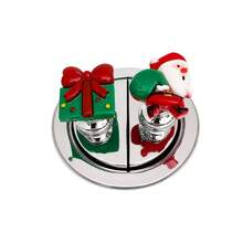 2pcs Christmas Toilet Flush Button, Christmas Tree Creative Bathroom Water Tank Switch Button, Cute Toilet Sticker - Christmas - View 4