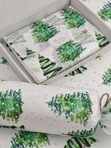 1/10/20pcs 50x35cm Christmas Tree Pattern Tissue Paper, Winter Holiday DIY Handmade Wrapping Paper, Waterproof Reusable Indoor Desktop Gift Box Gift Bag Filler Packaging Paper - Multicolor - View 2