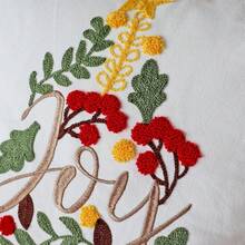 1pc Christmas Embroidered Pillow Case, Christmas Tree & Golden Bell Pattern Square Cushion Cover, White Decorative Pillowcase, Sofa Home Christmas Decoration, Pillow Insert Not Included - Multicolor - View 4