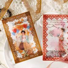 Vintage Palace Style Lace PET Transparent Tape, Scrapbook Collage Border Sticker Transparent Base Planner Collage Card Decoration Material Whole Roll - Multicolor - View 4