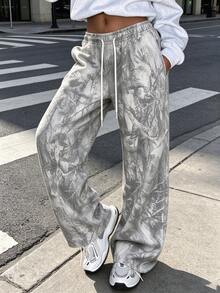 Y2K High Street Hot Girl Millennium Style Fashion Print Sweatpants, Fall Outfit For Women, Women's Autumn Outfit, Fall Clothes For Women, Women's Autumn Clothing, Tops For Women, Women's Tops - Multicolor - View 1