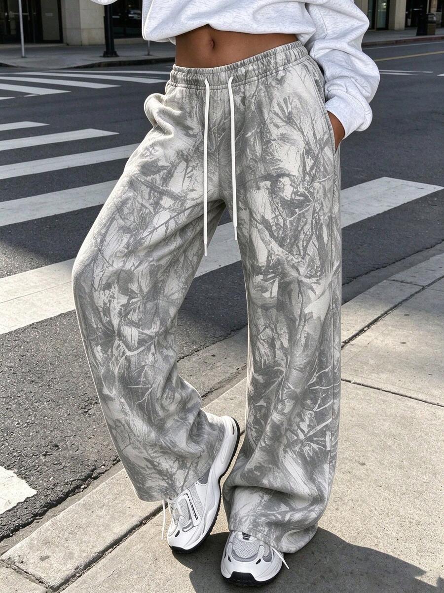 Y2K High Street Hot Girl Millennium Style Fashion Print Sweatpants, Fall Outfit For Women, Women's Autumn Outfit, Fall Clothes For Women, Women's Autumn Clothing, Tops For Women, Women's Tops - Multicolor - View 1