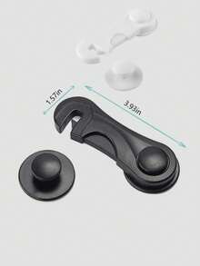 1pc Multi-Purpose Baby Anti-Collision Safety Lock, Drill-Free Self-Adhesive Child Safety Lock, Suitable For Cabinets, Drawers, Refrigerators, Wardrobes, Home Daily Protection Accessories - Black - View 9