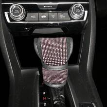 1pc Shiny Car Gear Shift Handle Cover, Car Gear Lever Protector, Automatic Gear Shift Cover With Crystal Glitter Bling Rhinestones, Universal Car Decorative Accessory For Women - A - View 3
