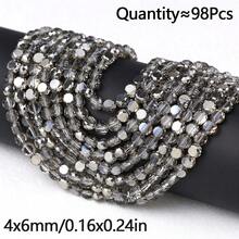 98pcs 6mm AB Color Round Flat Crystal Glass Spacer Beads For Handmade DIY Beaded Bracelets, Necklaces, Phone Chains, Car Decor, Scene Decoration Accessories Loose Beads - Crystal Beads - View 21