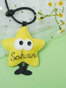 1pc Customized Name Christmas Tree Apple Keychain, Creative Christmas New Year Cute Cartoon PU Leather Pendant Keychain, Children's Baptism Decoration Christmas Gift - Multicolor - View 5