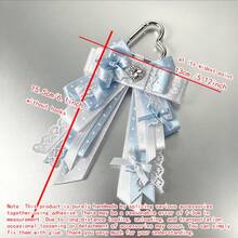 1pc Polka Dot Ribbon Multi-Layer Bow Bag Charm, Anime Cosplay Fan Support Convention Concert Mass-Produced Ita Bag Accessory, Lace Trim Heart Buckle Musical Note Pendant Wing Decor Badge Holder Handmade Landmine Style Girl Idol Support Hanging Ornament - A - View 6