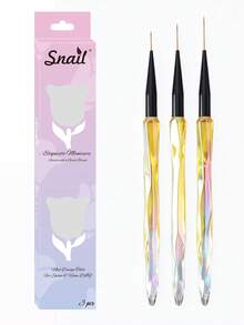 Gradient Diamond Twist Nail Art Brush Set With Exquisite Color Box Packaging, Multiple Color Handle Options, 3pcs / 5pcs Dual Specifications, Nylon Bristle Painting Light Therapy Nail Art Tool - Multicolor - View 13