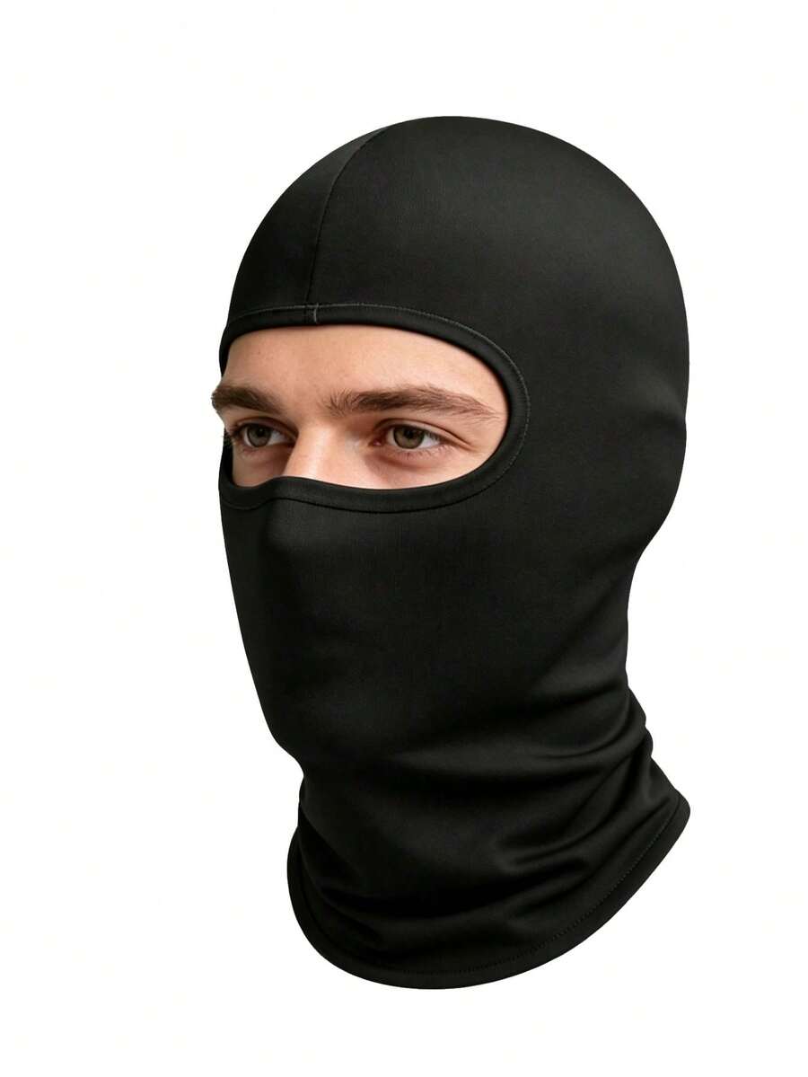 1pc Or 2pcs Unisex Solid Color Balaclava Hood, Outdoor Cold Protection Face & Neck Warmer, Windproof Cycling Mask, Suitable For Daily Outings, Clothing Matching, Cycling - Multicolor - View 1