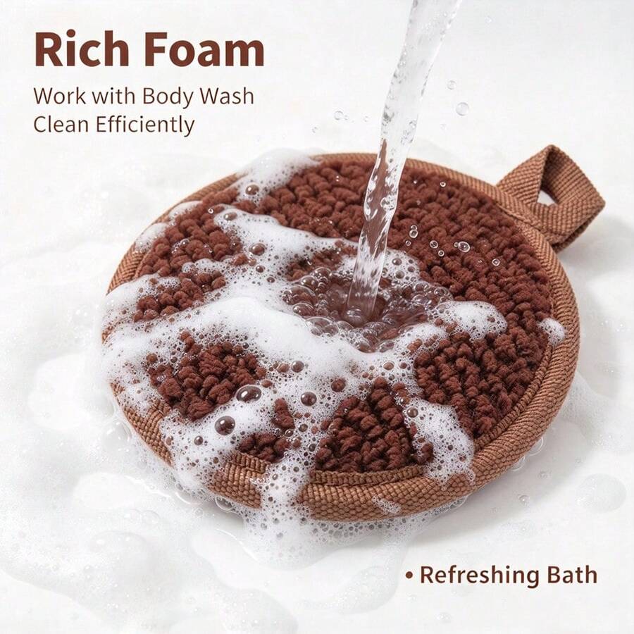 Round Exfoliating Body Scrub Pad, Reusable Bath Brush With Hanging Ring, Textured Bath Towel Pad, Deep Cleansing For Skin - Multicolor - View 1