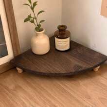 1-Pack Small Space-Saving Vintage Wooden Corner Shelf, Multi-Functional Vintage - Brown - View 4